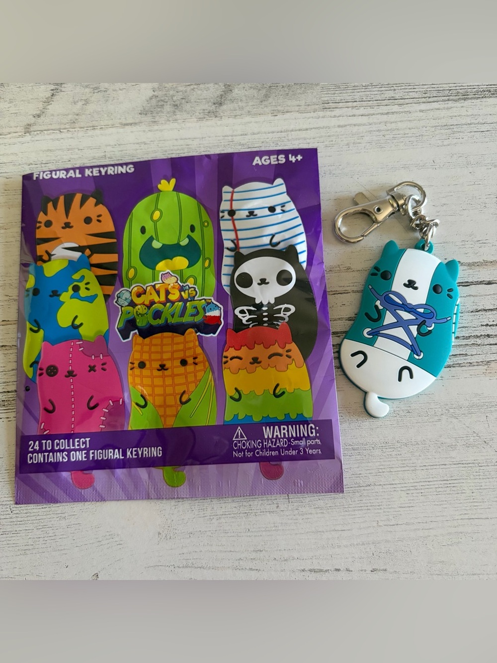 Cats vs Pickles Lacey Keychain NEW